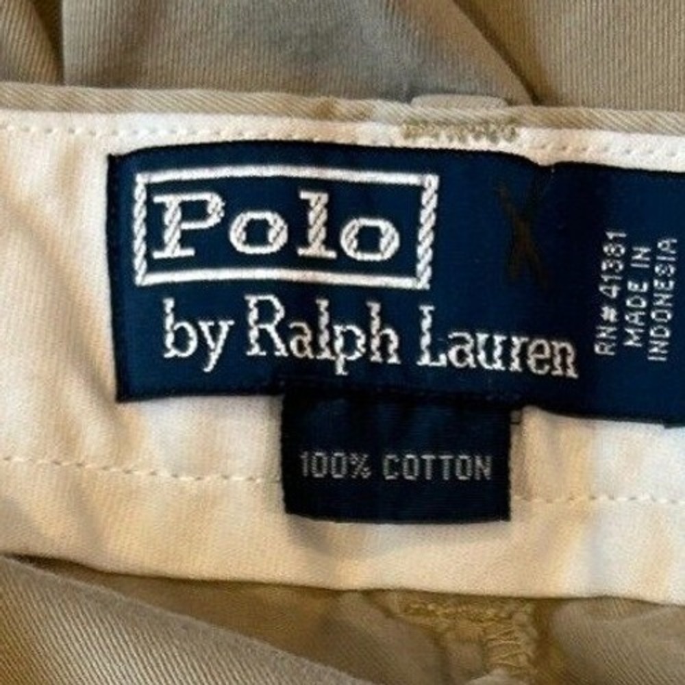 Polo Ralph Lauren Chino Pants 36x32 Mens Khaki Tan Straight Leg Cotton Twill - Picture 4 of 6